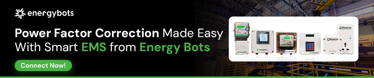 Power factor correction using energy monitoring system